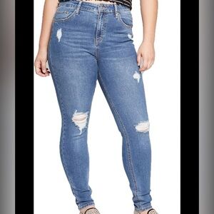 Wild Fable Blue Skinny Jeans Distressed Style